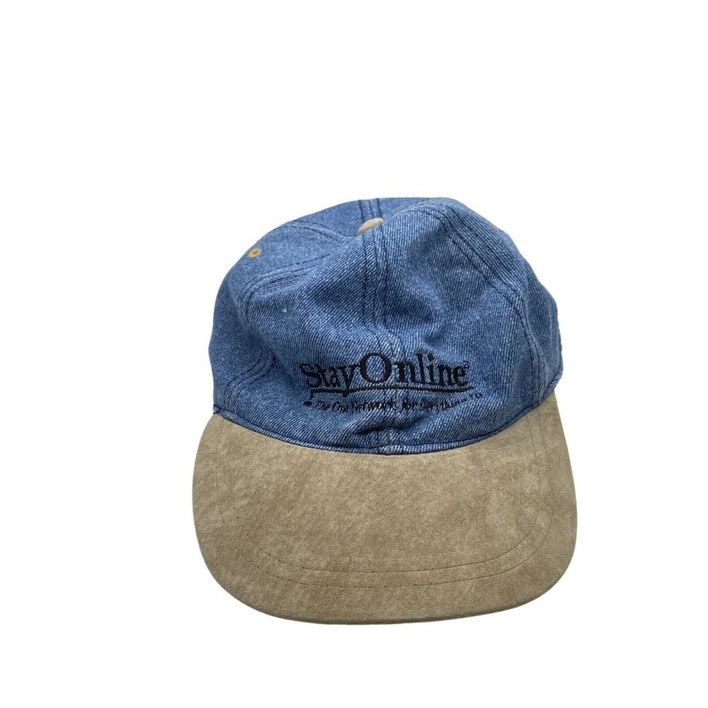 Stay Online Luna Pier Mens Blue Adjustable Strapback Denim Baseball Cap